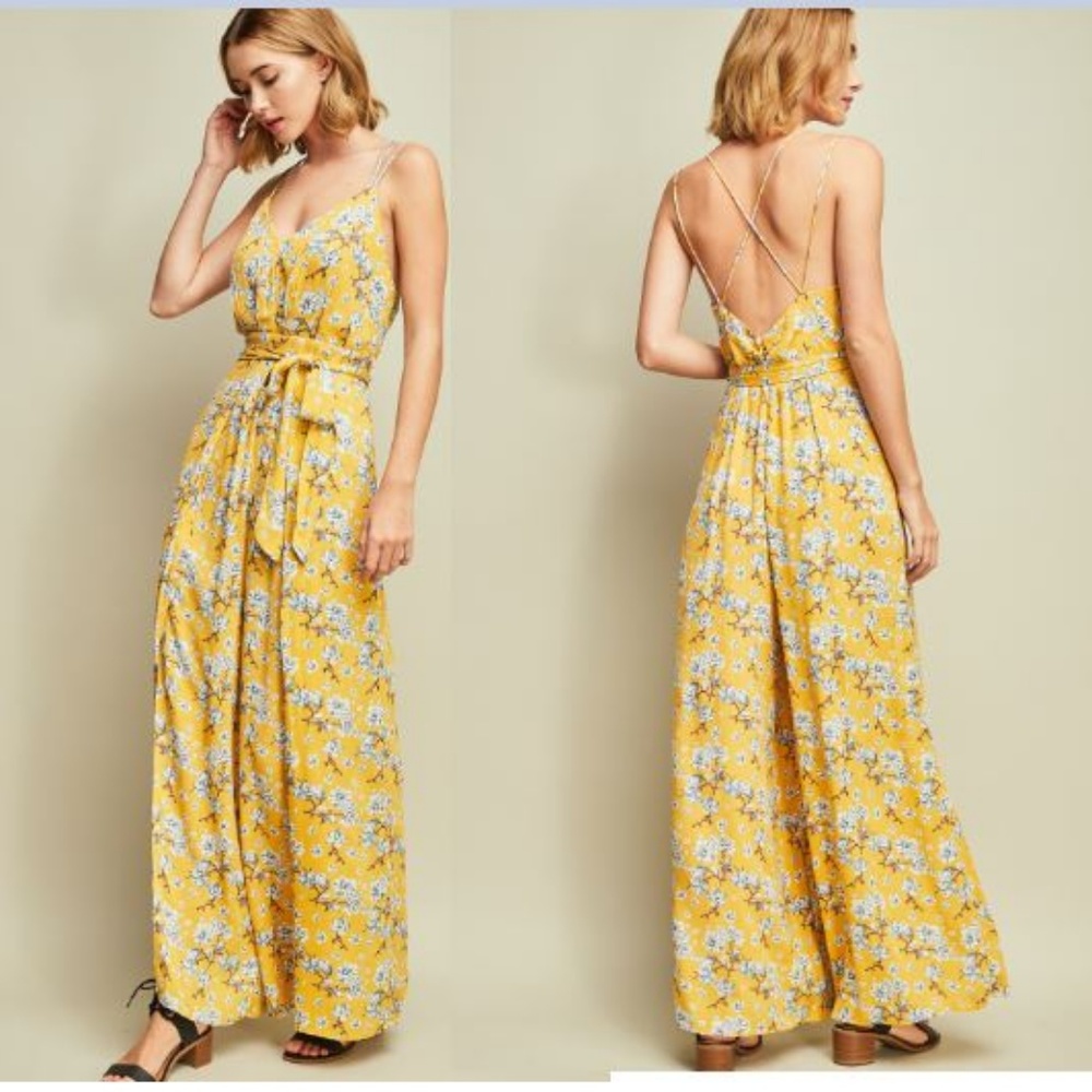 SALE!!!!Floral print crisscross open back jumpsuit - Picture 4 of 8